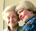 an elderly woman and her daughter